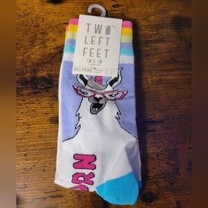 Two left feet big feet lama socks-multi colored